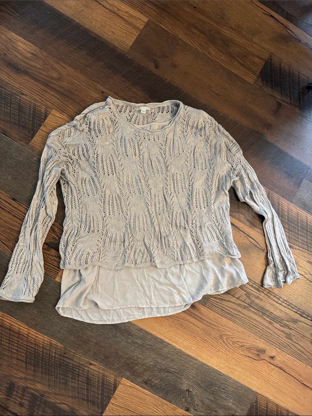 Light Gray Layered Sweater/Blouse